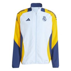 Bluza dresowa Prematch Real Madrid 2024/25. Niebieskie bluzy bez kaptura męskie Adidas, z dresówki. W wyprzedaży za 333.55 zł.