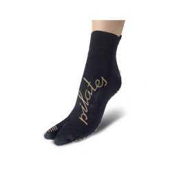 Skarpety techniczne Pilates jednopalcowe dla dorosłych, czarnym ze złotym. Czarne skarpetki męskie R-EVENGE, bez wzorów, z elastanu. Za 46.89 zł.
