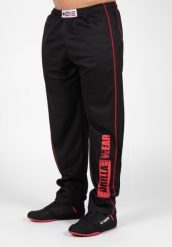Wallace Mesh Spodnie - Czarny/Czerwony. Czarne spodnie sportowe męskie GORILLA WEAR, z meshu. Za 209.00 zł.