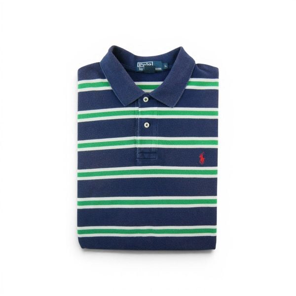 Second life - Polo Ralph Lauren koszulka męska z krótkim rękawem - Stan dobry. Niebieskie koszulki polo męskie Ralph Lauren, l, bez wzorów, z jeansu, bez ramiączek. Za 106.46 zł.