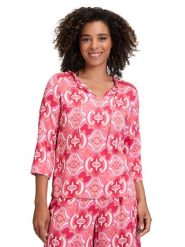 CARTOON Bluzka w kolorze różowo-jasnoróżowym rozmiar: 40. Różowe bluzki damskie Cartoon, bez wzorów, z wiskozy, bez kołnierzyka, bez ramiączek. Za 113.99 zł.