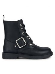 Geox Botki J Eclair Girl J369QD 000BU C9999 M Czarny. Czarne botki dziewczęce Geox, bez wzorów, z materiału, bez ramiączek. Za 299.99 zł.
