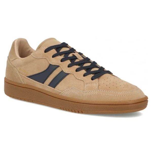Skórzane półbuty męskie sneakersy beżowe Filippo MP7794. Brązowe półbuty męskie Filippo, ze skóry, bez zapięcia. Za 111.99 zł.