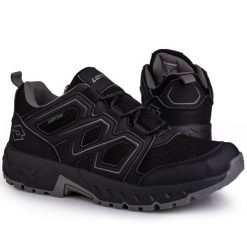 Buty męskie sportowe trekkingowe LOTTO GROTON. Czarne buty trekkingowe męskie Lotto, bez zapięcia. W wyprzedaży za 149.00 zł.