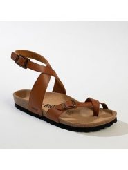 BACKSUN Skórzane sandały "Mala" w kolorze jasnobrązowym rozmiar: 42. Brązowe sandały damskie Backsun, bez wzorów, bez obcasa. Za 130.99 zł.