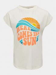 Kids ONLY T-Shirt Brenda 15319458 Biały Regular Fit. Białe koszulki dziewczęce Kids Only, bez wzorów, z wiskozy, bez ramiączek. Za 84.99 zł.