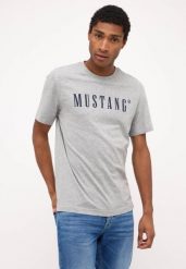Męski T-Shirt Koszulka MUSTANG Style Austin Mid Grey Melange 1014695 4140. Szare t-shirty męskie Mustang, m, bez wzorów, z bawełny, bez kołnierzyka. Za 69.99 zł.