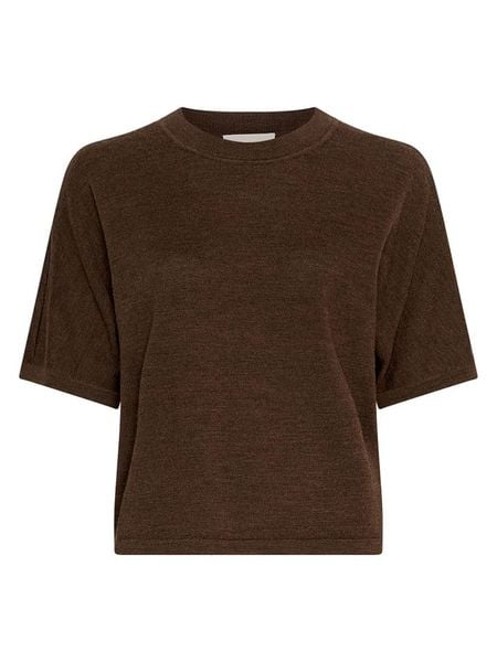 MOSS COPENHAGEN Wełniany sweter "Nema" w kolorze ciemnobrązowym rozmiar: XS/S. Brązowe swetry klasyczne damskie MOSS COPENHAGEN, s, z wełny, bez kołnierzyka. Za 174.43 zł.