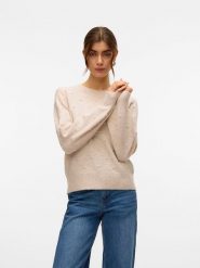 Vero Moda Sweter w kolorze beżowym rozmiar: L. Brązowe golfy damskie Vero Moda, l, z aplikacjami, z wełny, bez ramiączek. Za 78.47 zł.