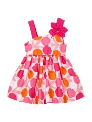 Mayoral Sukienka elegancka 3924 Różowy Regular Fit. Czerwone sukienki dziewczęce Mayoral, bez wzorów, z bawełny, eleganckie, bez ramiączek. Za 232.99 zł.