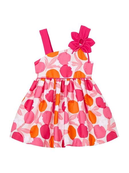 Mayoral Sukienka elegancka 3924 Różowy Regular Fit. Czerwone sukienki dziewczęce Mayoral, bez wzorów, z bawełny, eleganckie, bez ramiączek. Za 232.99 zł.