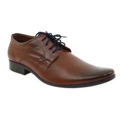 Olivier Buty męskie wizytowe 277 brązowe. Brązowe buty wizytowe męskie z jeansu, bez zapięcia. Za 367.89 zł.