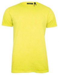 Żółty T-Shirt (Koszulka) Bez Nadruku -BRAVE SOUL- Męski, Okrągły Dekolt, Fluo, Intensywny Kolor. Żółte t-shirty męskie Brave Soul, l, bez wzorów, z bawełny, bez kołnierzyka. Za 45.00 zł.