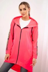 Bluza z suwakiem z tyłu różowy neon. Czerwone bluzy z kapturem damskie KESI, l, z bawełny. Za 198.65 zł.