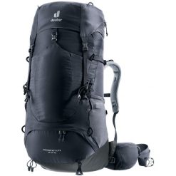 Plecak trekkingowy damski Deuter Aircontact Lite 45 + 10 SL - black/graphite. Czarne plecaki damskie Deuter, bez wzorów, z materiału, klasyczne. Za 769.99 zł.