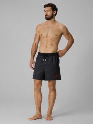 4F Spodenki plażowe boardshorty męskie - czarne M. Czarne szorty sportowe męskie 4f, m, na fitness i siłownię. Za 129.99 zł.