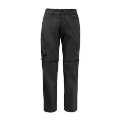 Męskie Spodnie Overland Z Zamkiem Błyskawicznym. Czarne spodnie materiałowe męskie Jack Wolfskin, bez wzorów, z materiału. Za 479.99 zł.
