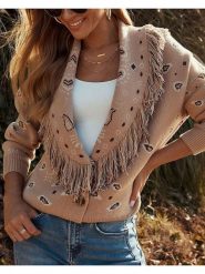 Milan Kiss Kardigan w kolorze jasnobrązowym rozmiar: XL. Brązowe kardigany damskie Milan Kiss, xl, bez wzorów. Za 165.99 zł.