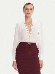 Elisabetta Franchi Bluza CA-133-57E2-V400 Biały Regular Fit. Białe bluzy bez kaptura damskie Elisabetta Franchi, z syntetyku. Za 1,649.00 zł.