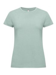 Clique New Classic-T Women Koszulka damska – współczesny krój – Sage Green. Zielone t-shirty damskie CLIQUE, xl, bez wzorów, prążkowane, bez kołnierzyka. Za 104.58 zł.