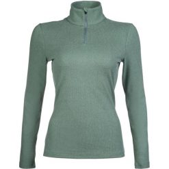 Damska koszulka jeździecka z długim rękawem HKM Supersoft. Zielone t-shirty damskie HKM, xl, bez wzorów, z zamszu, bez kołnierzyka. Za 212.00 zł.
