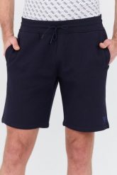 GUESS Granatowe spodenki Aldwin. Niebieskie szorty męskie Guess, bez kołnierzyka. W wyprzedaży za 219.99 zł.