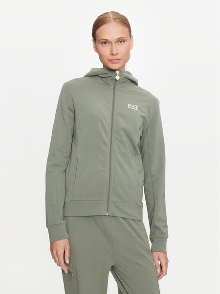 EA7 Emporio Armani Bluza 6DTM10 TJZEZ Zielony Regular Fit. Zielone bluzy bez kaptura damskie EA7 Emporio Armani, xxl, z bawełny. Za 289.99 zł.