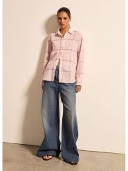 STEFANEL Koszula w kolorze jasnoróżowym rozmiar: M. Różowe koszule damskie Stefanel, m, bez wzorów, z bawełny, bez kołnierzyka, bez ramiączek. Za 130.99 zł.