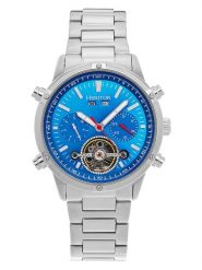 Heritor Zegarek automatyczny "Wilhelm" w kolorze srebrno-niebieskim rozmiar: onesize. Niebieskie, analogowe zegarki męskie Heritor, ze stali. Za 630.99 zł.