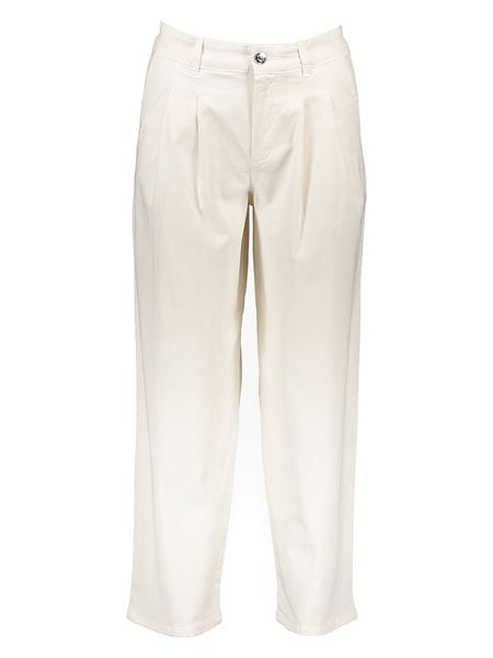 Oui Spodnie w kolorze kremowym rozmiar: 34. Brązowe spodnie materiałowe damskie Oui, bez wzorów, z materiału. Za 172.08 zł.