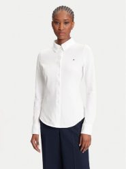 Tommy Hilfiger Koszula 1985 WW0WW43528 Écru Slim Fit. Koszule damskie Tommy Hilfiger, xl, bez wzorów, z bawełny, biznesowe, bez kołnierzyka, bez ramiączek. Za 299.99 zł.