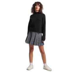 Damski sweter z szyją Superdry Vintage Essential. Czarne swetry klasyczne damskie Superdry., na zimę, bez kołnierzyka. Za 298.50 zł.