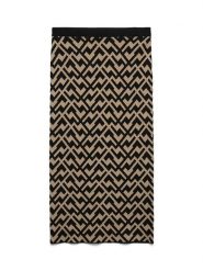 Vero Moda Spódnica dzianinowa w kolorze beżowo-czarnym rozmiar: XS. Brązowe spódniczki damskie Vero Moda, xs, bez wzorów, z dzianiny, midi. Za 48.05 zł.