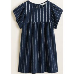 Mango Kids - Sukienka dziecięca Lucia 110-152 cm. Niebieskie sukienki dziewczęce Mango Kids, bez wzorów, z bawełny, casualowe, bez ramiączek, krótkie. W wyprzedaży za 39.90 zł.