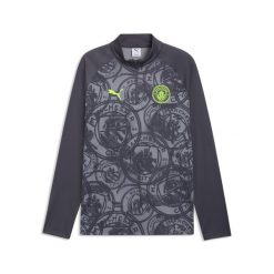 Męska koszulka na rozgrzewkę Manchester City z zamkiem 1/4 PUMA. Szare t-shirty sportowe męskie Puma, m, bez ramiączek, do piłki nożnej. Za 339.00 zł.