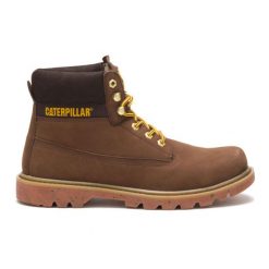 Buty do chodzenia męskie Caterpillar Colorado. Brązowe buty trekkingowe męskie CATerpillar, na jesień, z materiału, przed kolano, bez zapięcia, outdoorowe. Za 459.99 zł.