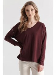 TATUUM Bluzka w kolorze bordowym rozmiar: L. Czerwone bluzki damskie Tatuum, l, bez wzorów, z bawełny, bez kołnierzyka, bez ramiączek. Za 96.60 zł.