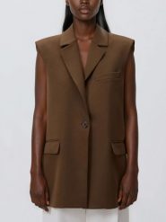 Kamizelka z zakładką na plecach - brązowy. Brązowe kamizelki damskie Reserved, l, z tkaniny. Za 199.99 zł.