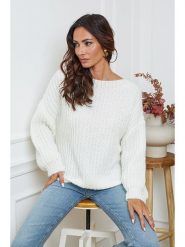 So Cachemire Sweter "Candji" w kolorze białym rozmiar: XL. Białe swetry klasyczne damskie So Cachemire, xl, z wełny, bez kołnierzyka. Za 196.70 zł.