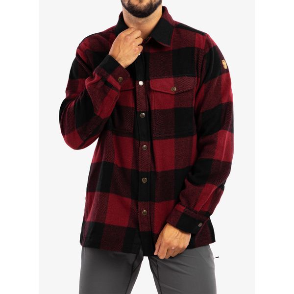 Koszula turystyczna męska Fjallraven Canada Shirt. Czerwone koszule męskie Fjällräven, m, bez wzorów, bez kołnierzyka, bez ramiączek. Za 828.99 zł.