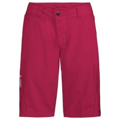 Spodenki damskie VAUDE Ledro. Czerwone szorty damskie Vaude, bez wzorów. W wyprzedaży za 399.30 zł.