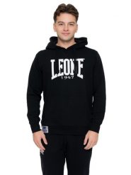 Męska bluza bokserska z kapturem. Białe bluzy sportowe męskie LEONE 1947 APPAREL, bez wzorów, bez kołnierzyka, bez ramiączek. Za 324.17 zł.