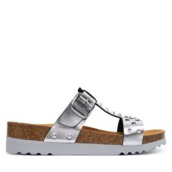 Klapki Scholl. Szare klapki damskie Scholl, bez wzorów, bez obcasa. Za 374.99 zł.