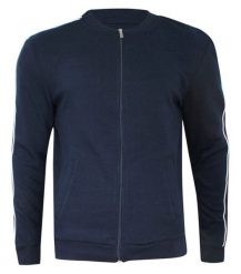 Bluza Męska Granatowa z Lampasami na Rękawach, Zapinana na Zamek, Bejsbolówka -BRAVE SOUL. Niebieskie bluzy bez kaptura męskie Brave Soul, l, z bawełny. Za 99.00 zł.