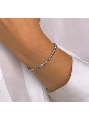 Les Favorites Srebrna bransoletka z cyrkonią rozmiar: onesize. Szare bransoletki damskie Les Favorites, srebrne. Za 108.99 zł.