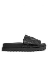 Guess Klapki Fabio FLJFAB FAL19 Czarny. Czarne klapki damskie Guess, z aplikacjami, ze skóry, bez obcasa. Za 399.99 zł.
