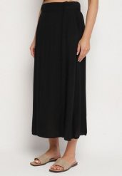Czarna Spódnica z Wiskozy o Rozkloszowanym Kroju Galinelle. Czarne spódniczki damskie Born2be, l, bez wzorów, z wiskozy, eleganckie, midi, dopasowane. Za 59.99 zł.