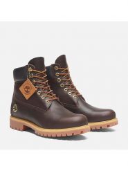 Timberland Skórzane botki "Premium 6" w kolorze brązowym rozmiar: 43. Brązowe buty zimowe męskie Timberland, z materiału, bez zapięcia. Za 858.58 zł.