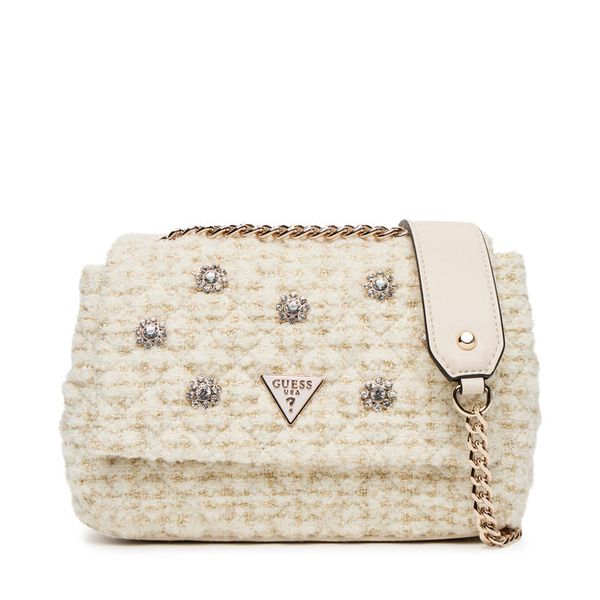 Torebka Guess. Brązowe torebki klasyczne damskie Guess, z aplikacjami, wizytowe, bez kołnierzyka, bez ramiączek. Za 639.99 zł.