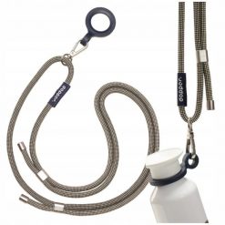 Pasek Dopper Cord czarny do butelki regulowany eko linka uchwyt crossbody. Czarne paski męskie DOPPER, bez wzorów, z materiału, eleganckie. Za 69.90 zł.